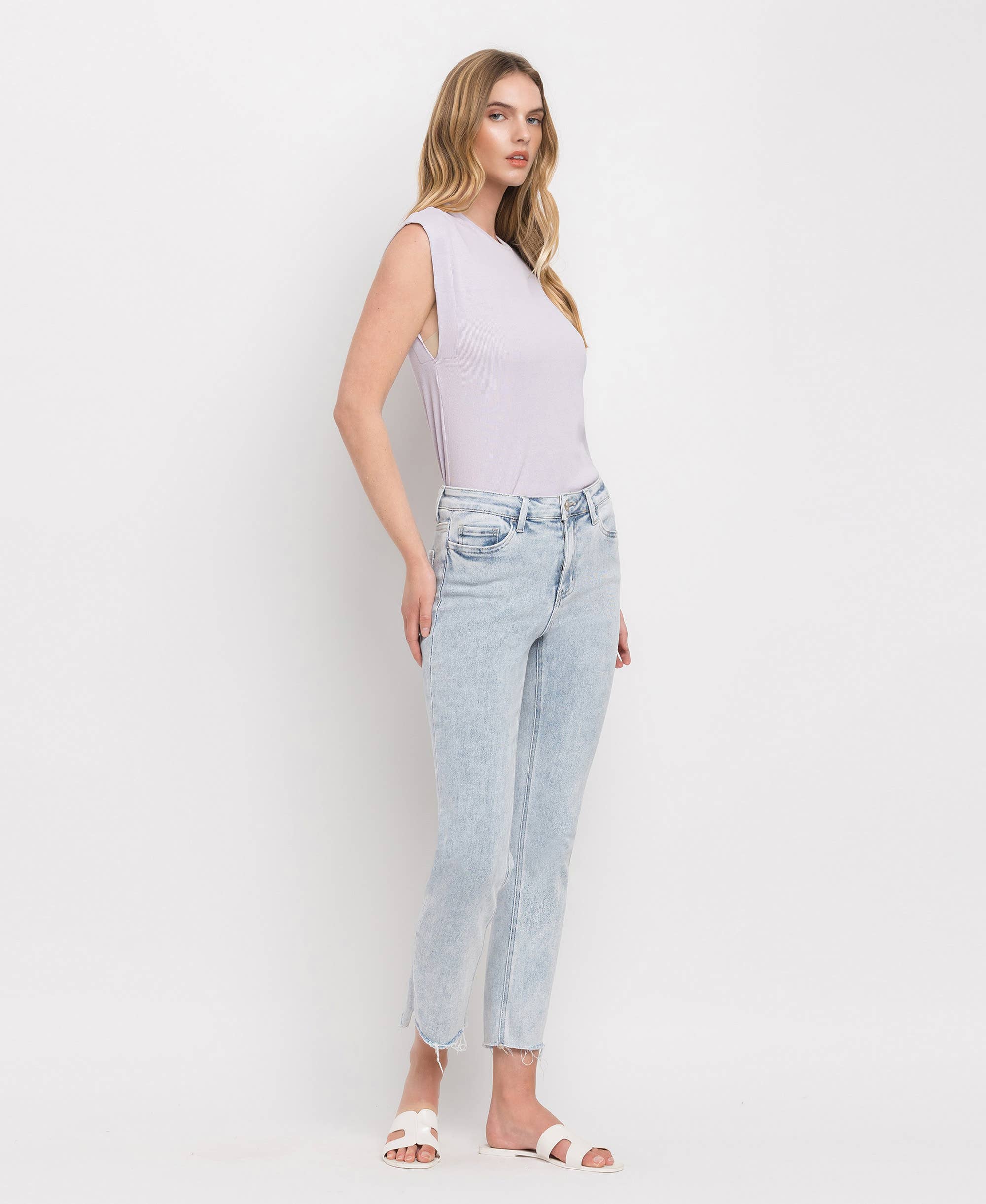 High Rise Slim Straight Jeans