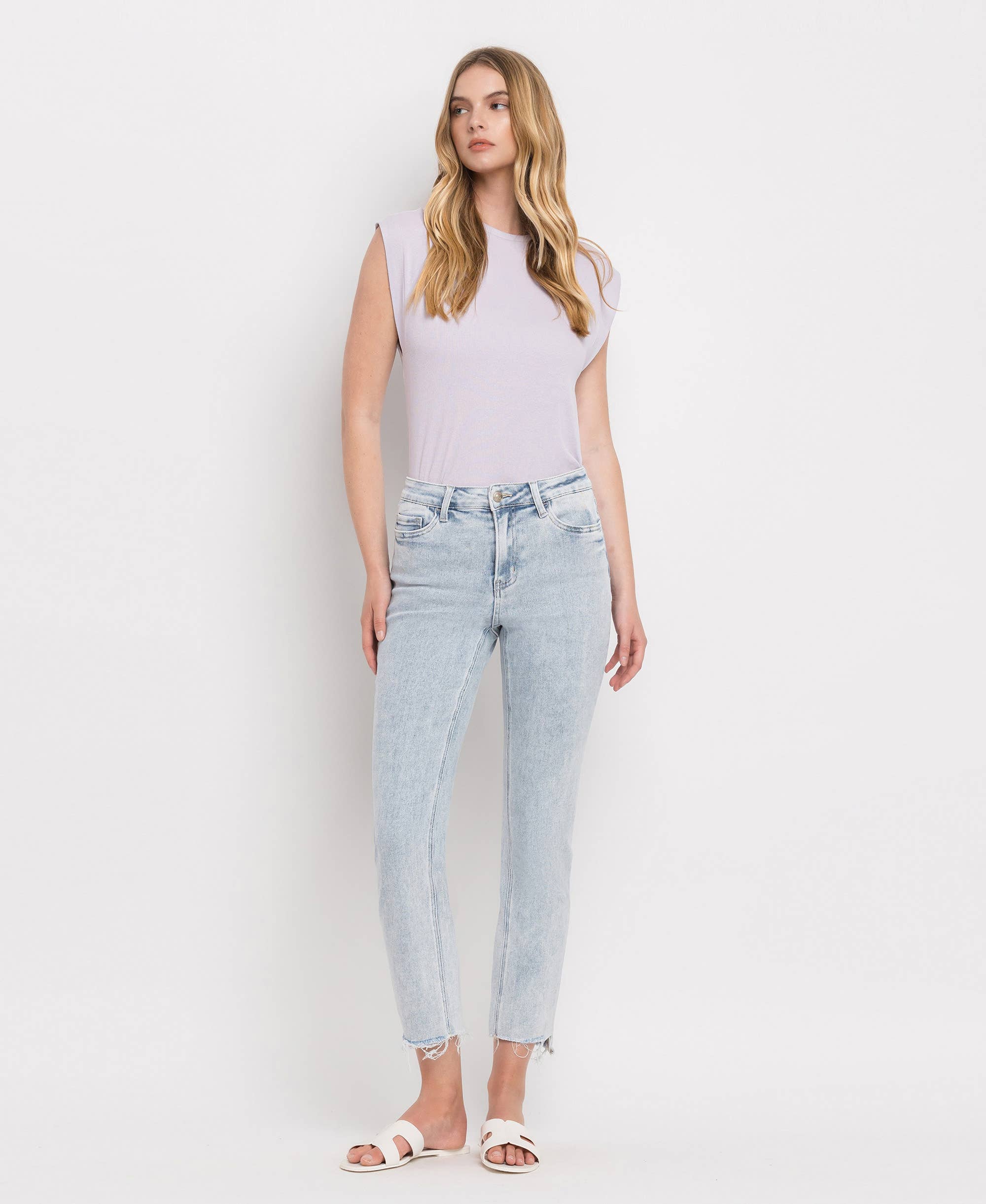 High Rise Slim Straight Jeans