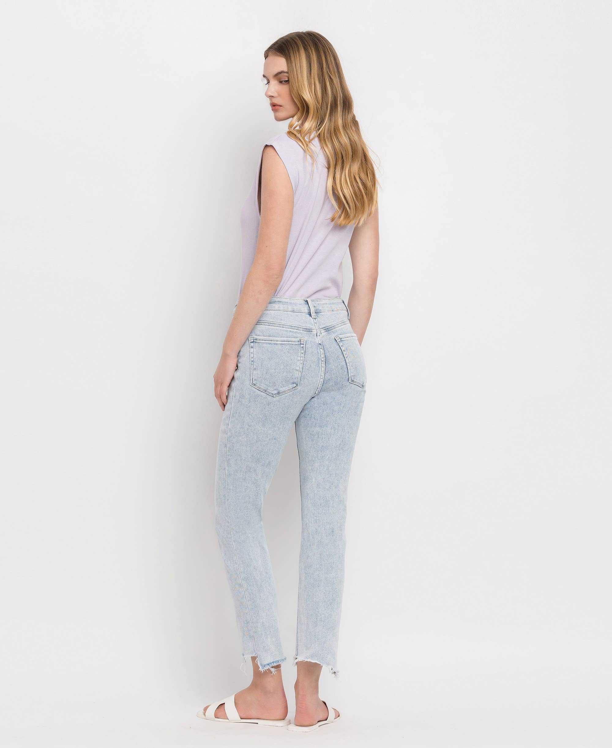 High Rise Slim Straight Jeans