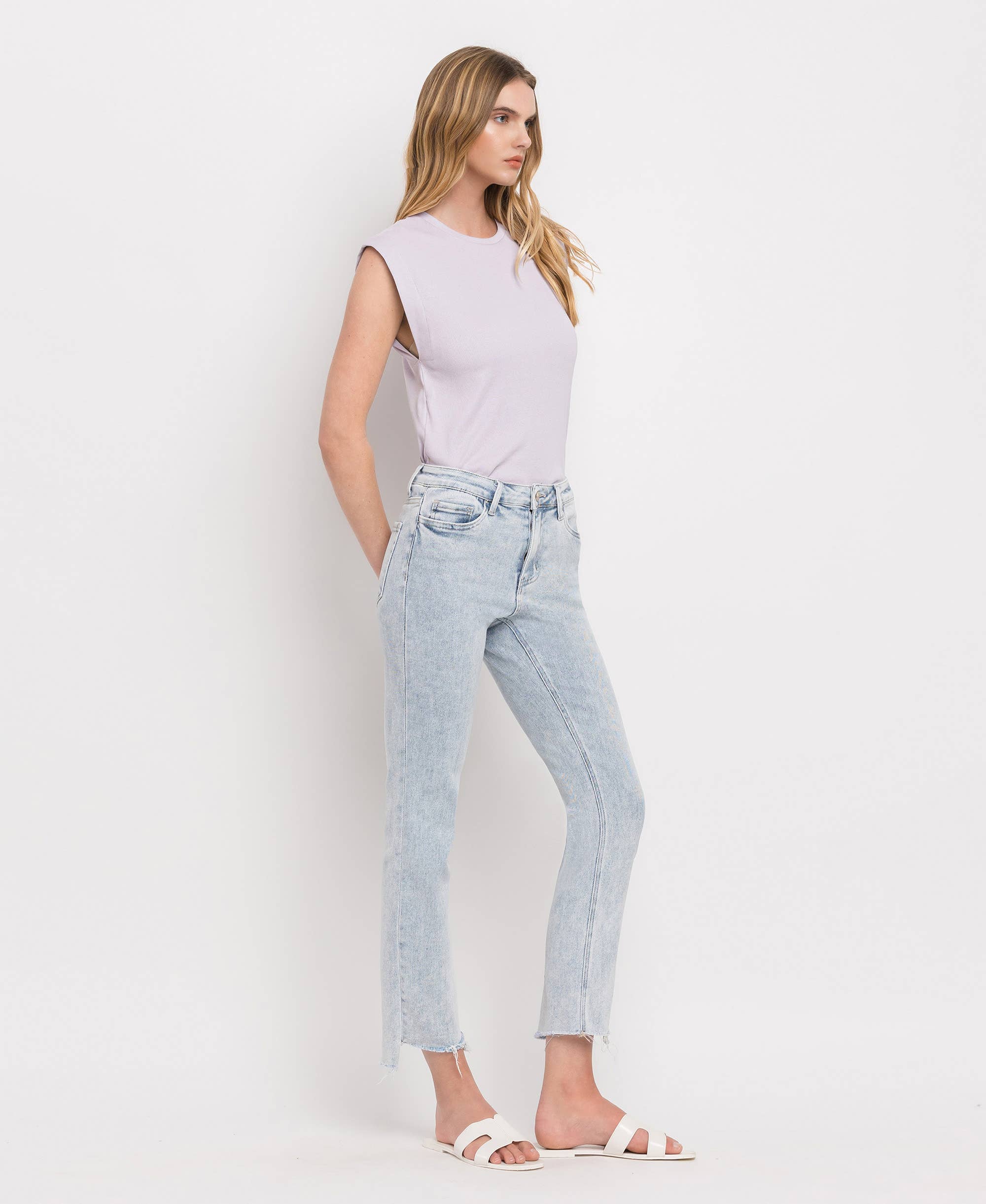 High Rise Slim Straight Jeans