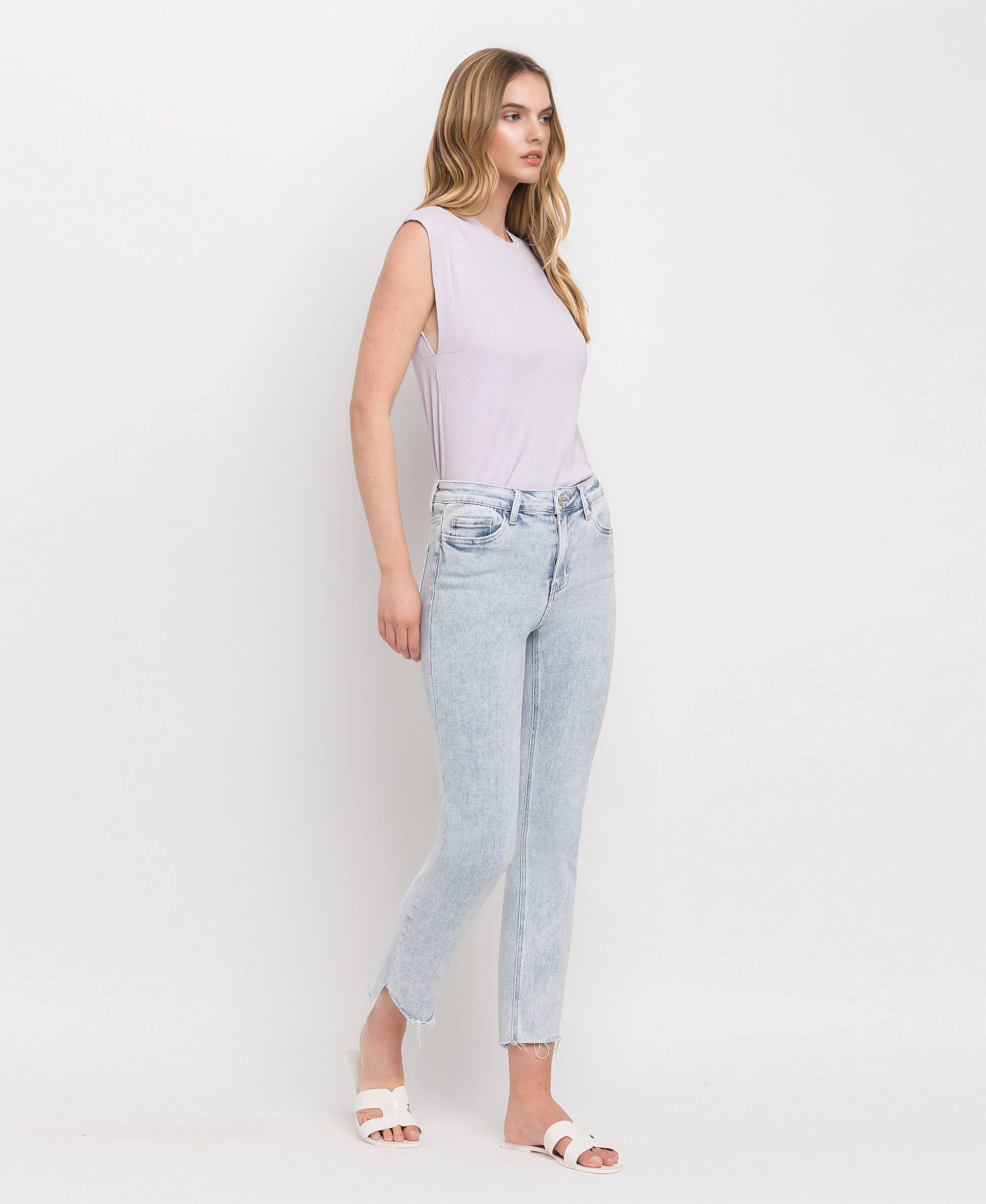 High Rise Slim Straight Jeans